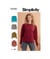 Patron Simplicity 9385 - Hauts en tricot pour femme avec variations de longueur et de manches du 34 au 52 FR taille n°FR 34-42