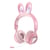 Casque Audio Bluetooth 5.0 Sans Fil Oreilles De Lapin Pour PC Couleur Menthe Rose YONIS