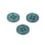 Lot de 3 boutons ronds coquillage 4 trous 11mm vert saule