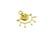 1 Pendentif soleil avec visage 20*22mm laiton doré 18K