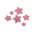 Lot de 3 boutons étoile pailleté rose
