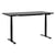 Bureau Électrique Réglable Plateau et Structure Acier Noir 160 x 72 cm Hauteur Ajustable Assis-Debout Pieds Ronds Design Moderne