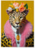 Affiche Léopard chic fleuri | A3 : 29,7x42cm