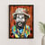 Affiche d'art encadrée portrait cubain — Cubano Rouge — Tableau déco mural — Calbarracin — cadre bois — 70 x 50 cm