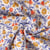 Tissu Double gaze de Coton Matelassé réversible Scara fleuris sur fond Ecru