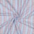 Tissu Coton imprimé Rayures vichy fleuris bleu sur fond Blanc