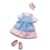 Ensemble robe a pois bleu 38 cm - tenue - vêtement trudi - habit poupée - accessoires poupon (01)