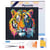 Mini Diamond Painting Broderie Diamant Figured’Art 25x25cm toile tendue sur châssis en bois - diamants ronds - Tigre Abstrait Pop Art