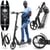 Trottinette Enfant Noire jusqu'à 100kg - 2 amortisseurs - Pliable - 2 Freins- Aluminium- ABEC-7