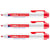 Lot de 3 marqueurs permanents rétractables - EDDING - Rouge - Pointe moyenne 1,5-3 mm