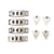 Agrafes et barettes ajustable pour pantalons et jupes argent x4