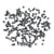 Perles plastiques à lettres, noir, 5x5mm, 40g