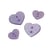 Bouton coeur pailleté violet/lavande
