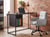 Bureau Noir en Métal avec Rangement Acier Thermolaqué Style Moderne Industriel