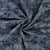 Tissu Jean Denim rayures et fleurs brodées sur fond Bleu foncé