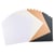 Papier cartonné gaufré Florence - 20 feuilles - Blanc, blanc cassé, kraft, noir - 30,5 x 30,5 cm - 216 g/m²