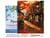 Peinture par Numéro Figured'Art avec Cadre - Rue du café en Automne - Kit de Loisir Créatif DIY Numéro d'Art Complet - 40x50cm toile tendue sur châssis