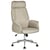 Chaise de Bureau Fauteuil à Roulettes Rembourré et Tapissé en en Tissu Beige avec Structure en Métal Argenté Hauteur Réglable Beliani