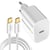 Mayaxess Chargeur Secteur 20W pour iPhone 17 avec Câble USB-C 1m Blanc