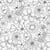 Tissu Coton à colorier Arty Lyco fleuris sur fond Blanc