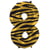 Ballon Aluminium Hélium Tigre Chiffre 8 - 86 cm