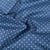 Tissu Coton enduit Petits pois blancs sur fond Bleu denim