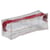 Trousse - Scolaire - Rectangulaire - Transparente - Plastique - Rouge - 1 compartiment