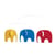 Flensted Mobiles Elephant Party – Red, Blue, Yellow - Bleu