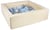 Piscine à balles carrée avec 300 balles – cappuccino/perle, transparent, bleu clair, argent - Velinda