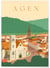 Poster ville d'Agen | A3 : 29,7x42cm