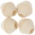 4 Perles toupies pour macramé - bois nature - 30 mm