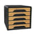 Bloc de classement 5 tiroirs standards Smoove Noir et bambou - CEP