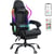 Chaise gaming ergonomique - GTPLAYER - RGB LED massage repose-pieds simili cuir noir