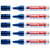 Lot de 5 marqueurs permanents EDDING N°1 - Bleu - Pointe biseautée - 1-5 mm
