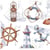 Lot de 4 serviettes en papier découpage collage 33 cm AMBIANCE MARINE M 121
