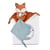 Doudou plat Renard Timo avec mouchoir attache-sucette - 20 cm - Doudou et Compagnie