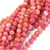 Fil de 46 perles ronde naturelle jade teintée fabrication bijoux 8 mm ORANGE FUSCHIA