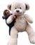 Nounours en peluche énorme Teddy Bear 75+85 crème - marron - Velinda