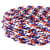 Bobine 50m Cordon damier polyester 5mm bleu/blanc/rouge