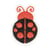 Ecusson thermocollant coccinelle noir/point roug 2,5cm x 2cm