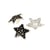 Lot de 6 boutons étoile strass noir 19mm