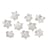 Petite fleur avec perle, 2 cm, blanc, 8 pièces
