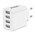 Akashi Chargeur Secteur 25W 4 Ports USB Charge Rapide Design Compact Blanc