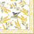 4 serviettes en papier découpage collage 33 cm Easy Life MIMOSAS