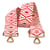 Bandoulière sangle de sac imprimé ethnique 40mmx140cm rouge