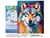 Peinture par Numéro Figured'Art avec Cadre - Loup Coloré Abstrait - Kit de Loisir Créatif DIY Numéro d'Art Complet - 40x50cm toile tendue sur châssis