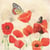 4 serviettes en papier découpage collage 33 cm PAPILLON FLEUR COQUELICOT PSS 103