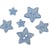 Bouton étoile pailletée bleu ciel