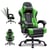Fauteuil gaming ergonomique - GTPLAYER - noir/vert en PU avec repose-pieds