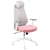 Chaise de Bureau Gris Clair Rose en Maille Accoudoirs Appui-Têtes Hauteur Réglable Base Pivotante Dossier Inclinable